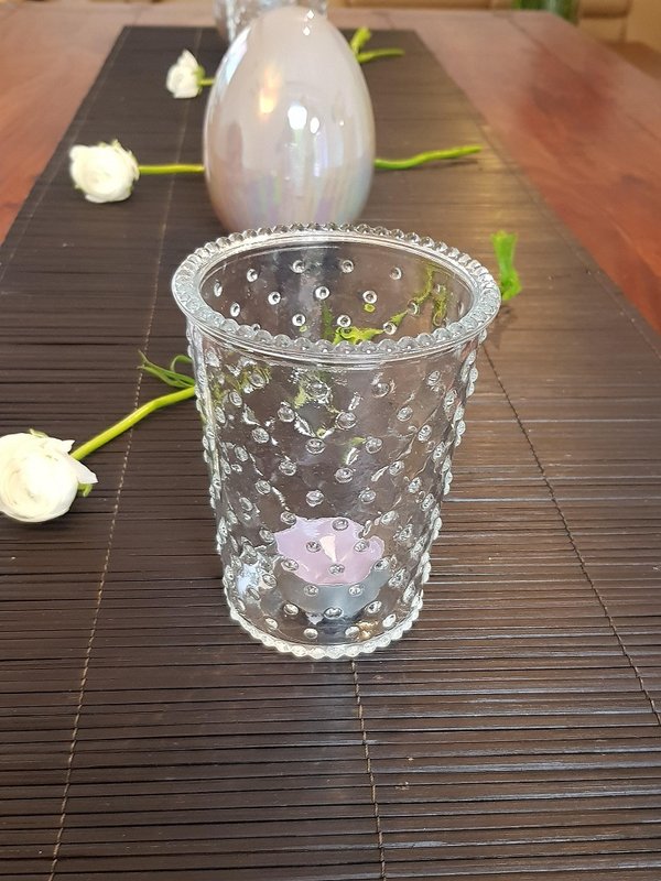 Stilvolles Glasgefäß für Blumen und Teelichte