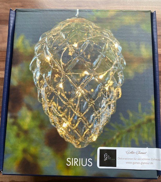 Sirius Leuchtanhänger Glaszapfen Hängeleuchte Celina Cone  mit 10 LED Licht  H13 cm