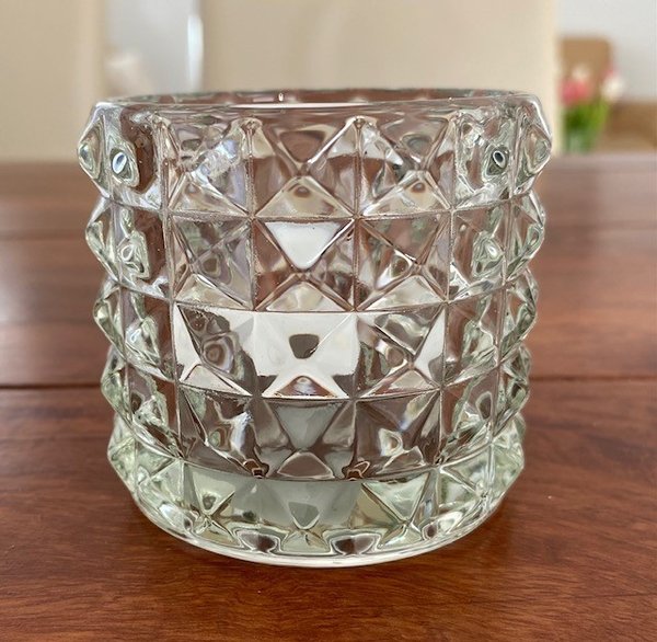Teelichtglas Teelichthalter aus Glas in Kristalloptik
